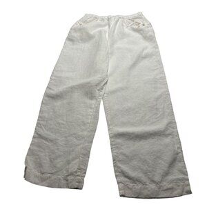 Deiji Studios Linen Square Pocket Pant in White